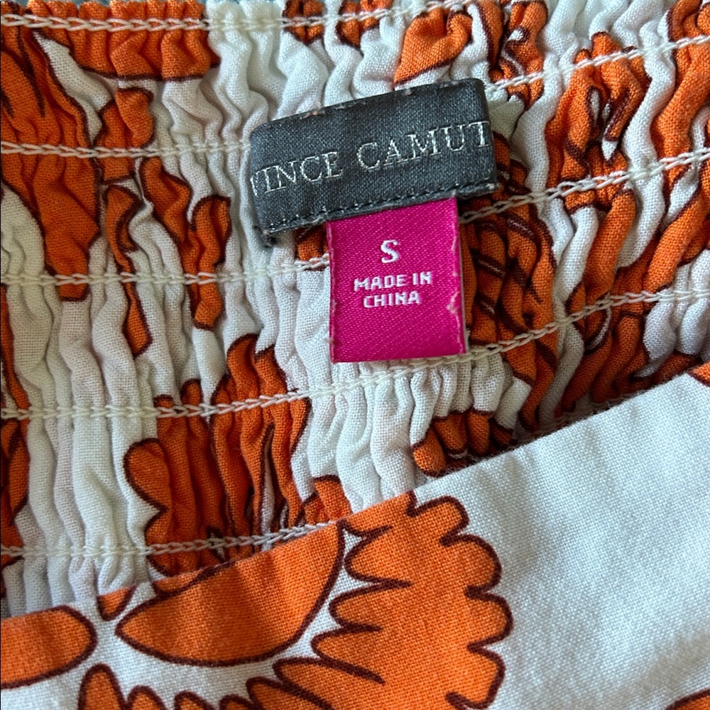 Vince Camuto Orange and White Floral Maxi Dress - Picture 5 of 5